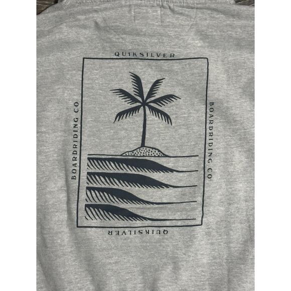 Quiksilver Logo Grey Surfing Hoodie Sweatshirt Y2K Surfer Surf - Men’s Large - Picture 7 of 7